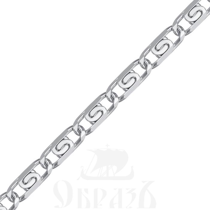 цепь плетение "люмакина" серебро 925 пробы с родиевым покрытием (арт. нц 22-046-3 d0,80)